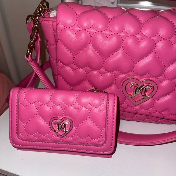 Juicy Couture Pink Quilted Heart Bag and Wallet Set - Picture 4 of 7